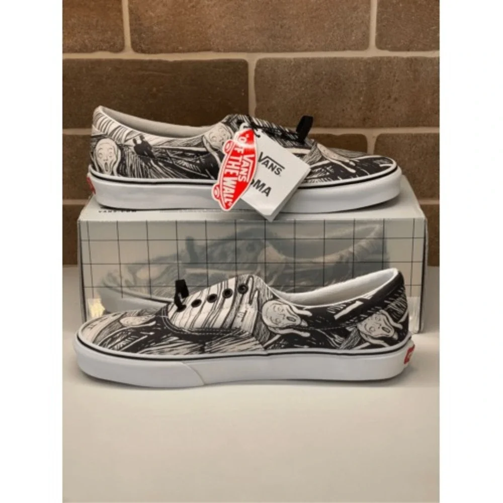 Vans Sneakers Edvard Munch‎ Moma Women Size 6.5 Black White The Scream New